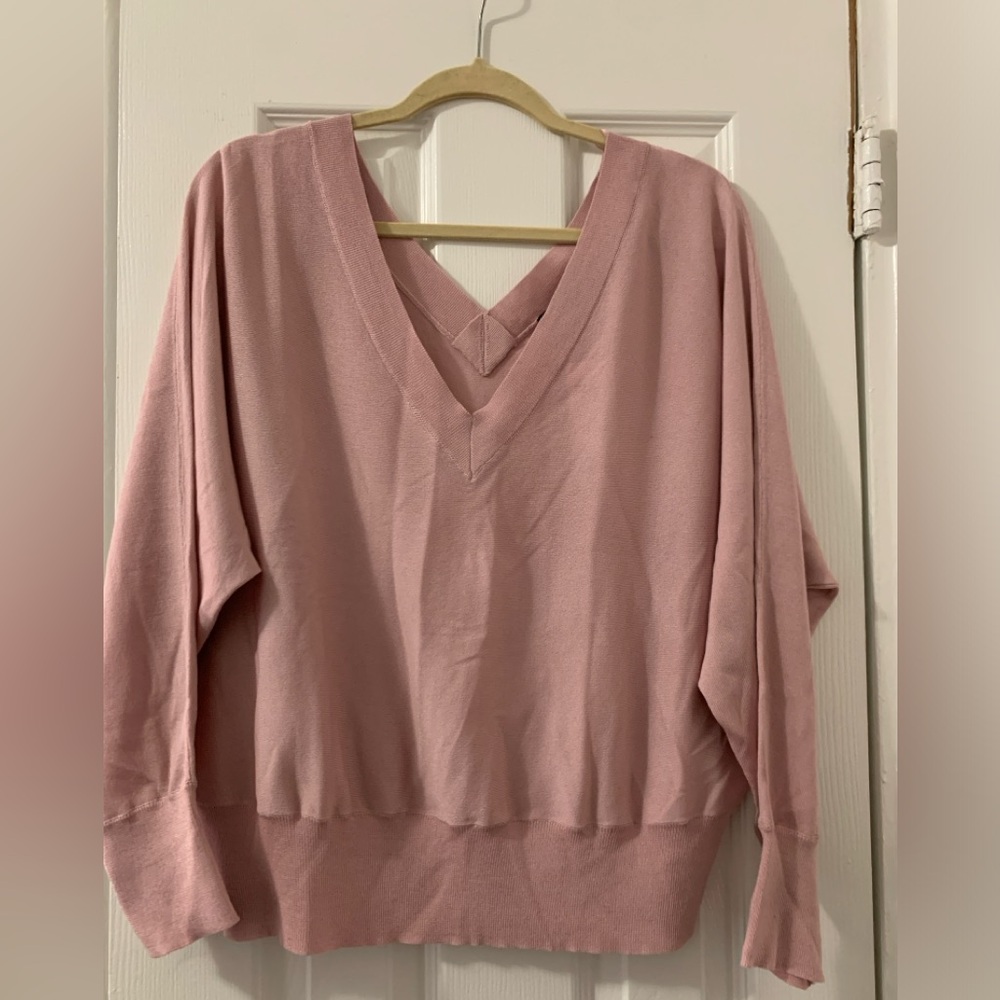 INC NWT pink mauve dolman long sleeve top XL